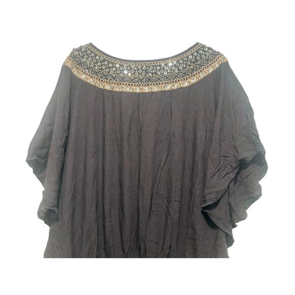 Miss June Paris Sequin Tunic Mini Dress S-XL Black Boho Y2K Embellished Smocke - Picture 16 of 16